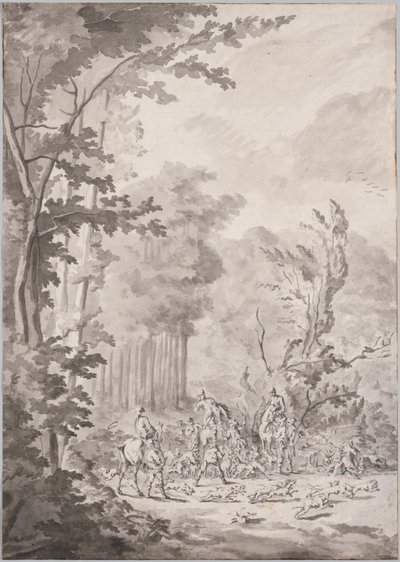 Lovecká párty v Marly, konec 17. nebo začátek 18. století. od Le Vieux Jean Baptiste Martin