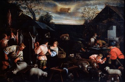 Duben ze série The Seasons, konec 16. nebo začátek 17. století od Leandro Bassano