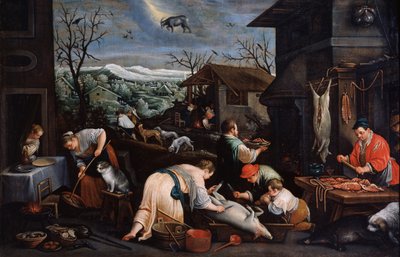 Prosinec ze série The Seasons, konec 16. nebo začátek 17. století od Leandro Bassano