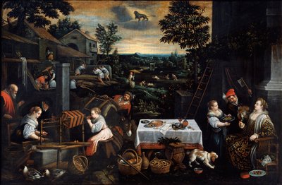 července ze série The Seasons, konec 16. nebo začátek 17. století od Leandro Bassano