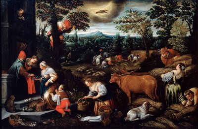 června ze série The Seasons, konec 16. nebo začátek 17. století od Leandro Bassano
