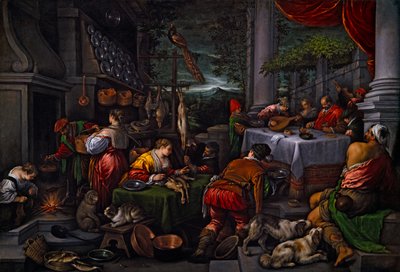 Lazar a Diviš, asi 1570 (olej na plátně) od Leandro Bassano