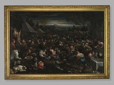 Malý trh, kolem 1580-82 od Leandro da Ponte Bassano