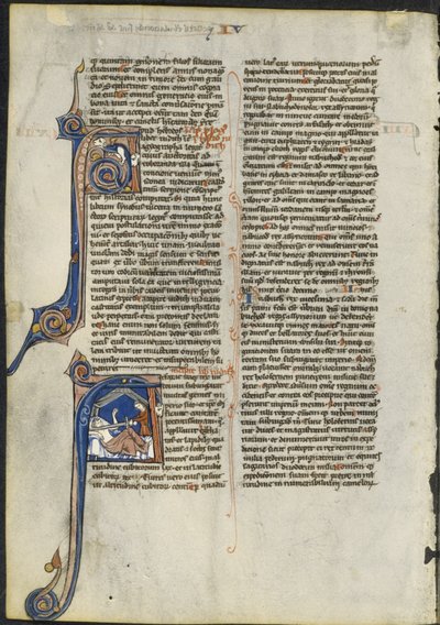List z latinské Bible: Iniciála A a Iniciála A: Judith Beheading Holofernes, c. 1230-1240. od Leber Group