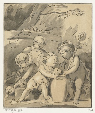 Čtyři putti s vázou od Leendert Brasser