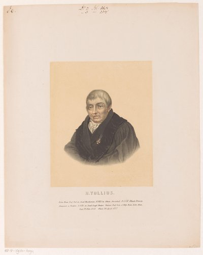 Portrét van Hermana Tollia H. Tollius (titul na objektu) od Leendert Springer (I)