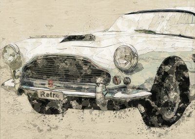Nákres retro klasického automobilu od Lembayung senja studio [Vintage Poster]