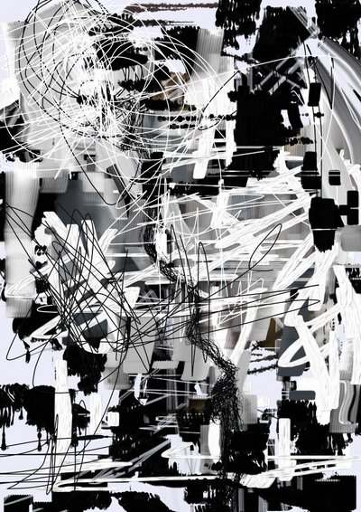 Městský chaos – abstrakt od Lembayung senja studio [Vintage Poster]
