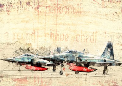 Retro stíhačky od Lembayung senja studio [Vintage Poster]