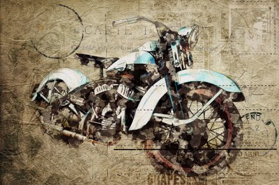 Retro motocyklový grunge od Lembayung senja studio [Vintage Poster]