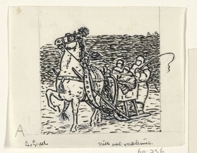 Sáně tažené koněm od Leo Gestel (signed by artist)