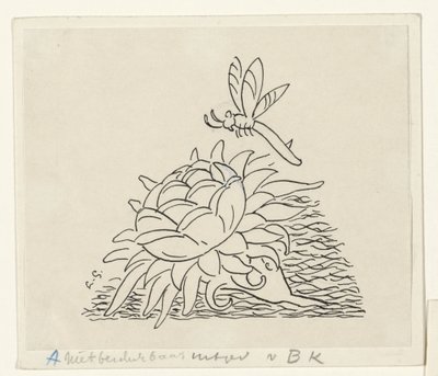 Květina s vážkou od Leo Gestel (signed by artist)