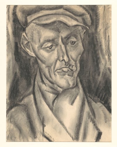 Muž s čepicí a doutníkem od Leo Gestel (signed by artist)