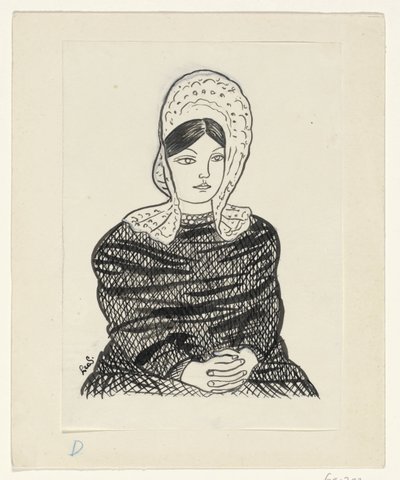 Žena v tradičním kroji od Leo Gestel (signed by artist)