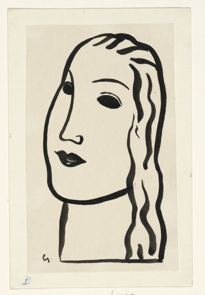 ženská hlava od Leo Gestel (signed by artist)