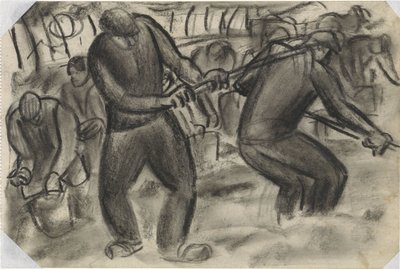 Sklízeče brambor na poli Bez titulu od Leo Gestel