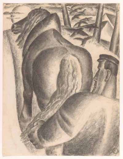 Farmář s pluhem od Leo Gestel