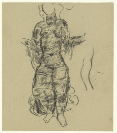 Tančící žena v průhledných závěsech od Leo Gestel
