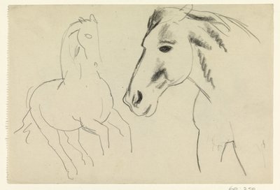 Cválající kůň a koňská hlava od Leo Gestel