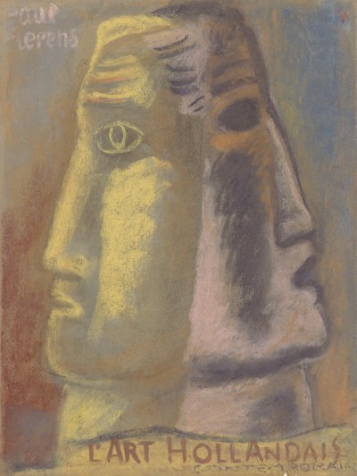 Návrh obálky pro Paula Fierense, Lart Hollandais Contemporain 1933 od Leo Gestel