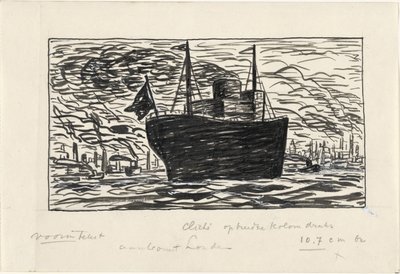 Loď vplouvá do londýnského přístavu (název na objektu) od Leo Gestel