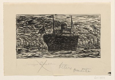 Loď vplouvá do londýnského přístavu od Leo Gestel