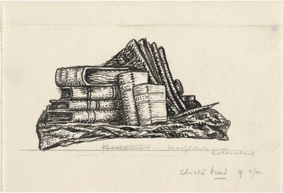 Stoh knih a psací potřeby od Leo Gestel