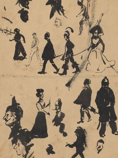 Studijní list s muži a ženami od Leo Gestel