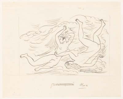 Dvě nahé ženy plavání od Leo Gestel