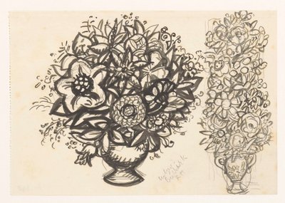 Dvě vázy s květinami od Leo Gestel