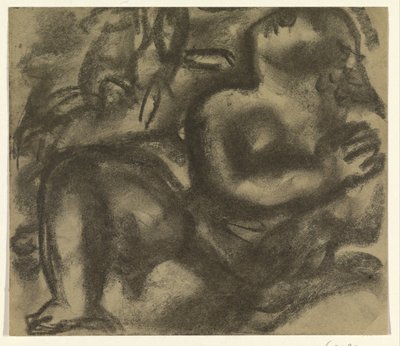Sedící ženský akt v krajině od Leo Gestel