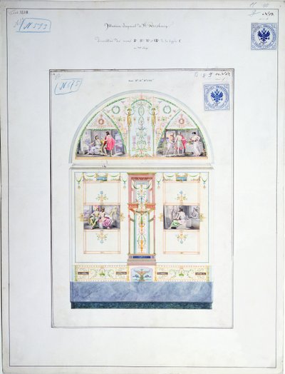 Nástěnná malba pro Ermitáž, St. Petersburg, kolem roku 1840 od Leo von Klenze