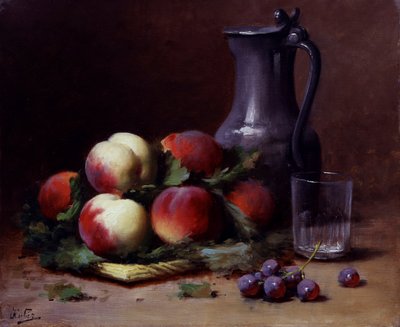 Zátiší s jablky a hrozny. Obraz, jehož autorem je Leon-Charles (Leon Charles) Huber (1858-1928) Soukromá sbírka. od Leon-Charles Huber