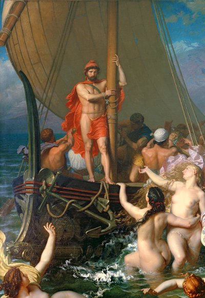Odysseus a sirény (detail 154170) od Leon Auguste Adolphe Belly