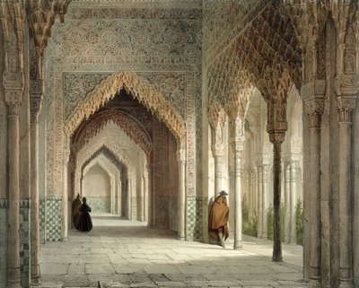 Soudní síň Alhambra, Granada, 1853 od Leon Auguste Asselineau
