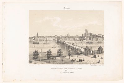 Pohled na Orléans z levého břehu Loiry Orleans. Vue cena de la rive gauche de la Loire (titul na předmětu) Současná Francie (název série) La France de nos jours (název série na objektu) od Leon Auguste Asselineau