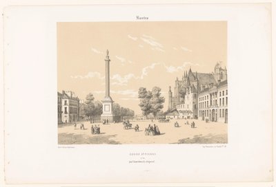Pohled na náměstí Maréchal-Foch a Cours Saint-Pierre v Nantes Nantes. Cours St. Pierre (název na objektu) Současná Francie (název série) La France de nos jours (název série) od Leon Auguste Asselineau