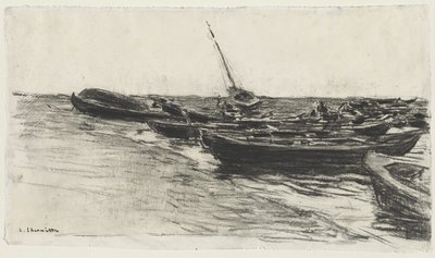Lodě na pláži, c. 187481. od Leon Augustin Lhermitte