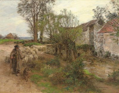 Výjezd z ulice Herd of Chailly; Odchod stáda z rue Chailly, 1904 od Leon Augustin Lhermitte