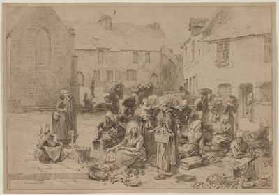Apple Market v Landerneau od Leon Augustin Lhermitte