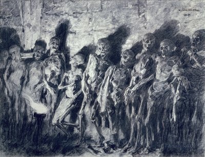 Trezor mumií aneb kostry z věže svatého Michala, Bordeaux, 1885 (uhl na papíře) od Leon Augustin Lhermitte