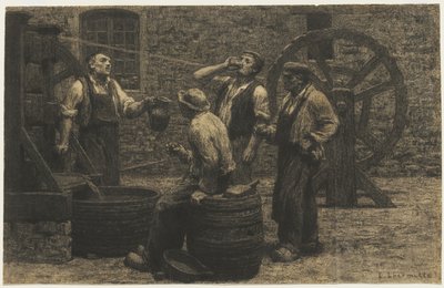 Vinařský lis, kolem roku 1872 od Leon Augustin Lhermitte