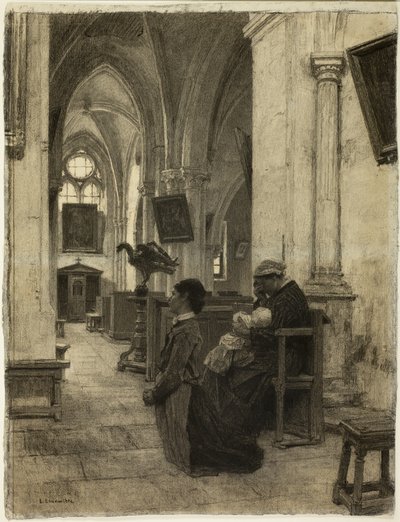 Ženy se modlí v kostele od Leon Augustin Lhermitte