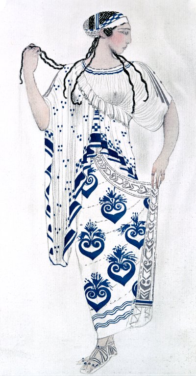 Kostýmní návrh pro Idu Rubinstein jako Helenu v baletu Helena ze Sparty, 1912 od Leon Bakst