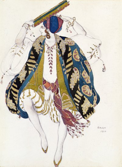 Kostýmní návrh pro židovskou tanečnici od Kleopatry od Leon Bakst