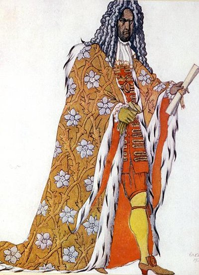 Kostýmní návrh pro The Master of Ceremonies od Šípkové Růženky od Leon Bakst