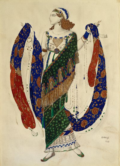 Kostýmní návrh pro tanečnici z "Kleopatra", 1910 od Leon Bakst