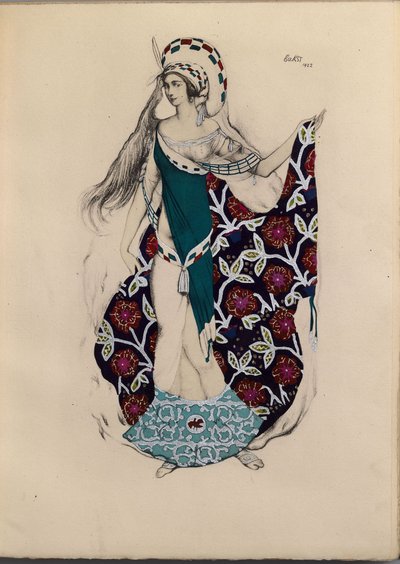 Kostýmní návrh pro balet Artémis Troublée od Paula Paraye, 1922 od Leon Bakst