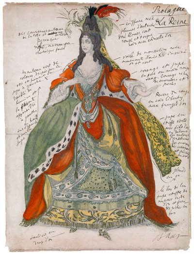 Kostýmní návrh k baletu Šípková Růženka P. Čajkovského, 1921 od Leon Bakst