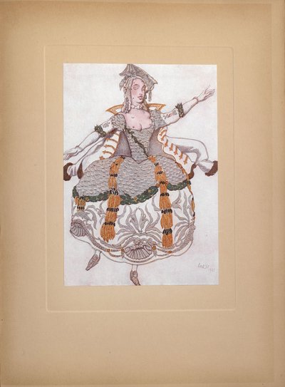 Kostýmní návrh k baletu Šípková Růženka P. Čajkovského, 1921 od Leon Bakst